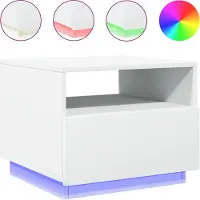 Syfax Mesa de centro con luces LED blanco 50x49x40 cm