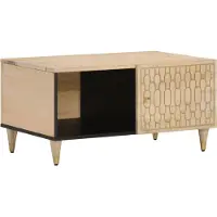 Syfax Mesa de centro de madera maciza de mango 80x50x40 cm