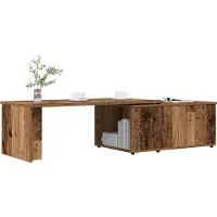 Prolenta Maison Exclusive - Mesa de centro con aspecto de madera envejecida, 150x50x35 cm, fabricada en material de madera