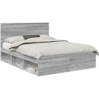 Syfax Estructura de cama con cabecera Gris Sonoma 150 x 200 cm