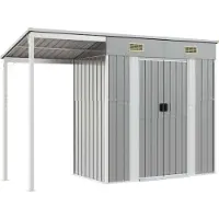 Syfax Caseta de jardín con techo extensible gris claro 277x107x181 cm