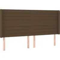 Syfax Cabecero con orejas de tela marrón oscuro 203x16x118/128 cm