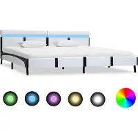Syfax Estructura de cama con LED sin colchón blanco 180x200 cm