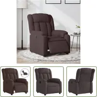 The Living Store Sillón reclinable eléctrico de la marca Living Store, color marrón oscuro, tapizado en tela