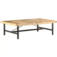 Syfax Mesa de centro de madera maciza de mango 142x90x42 cm