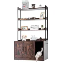 StarTech.com Armario para gatos con arenero - Estantería de 3 niveles, dimensiones 850x490x1490 mm - Casita para gatos - Resistente y duradera - Ideal para el cuidado de gatos
