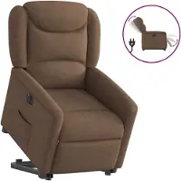 Syfax Sillón eléctrico reclinable elevable de tela marrón