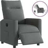 Syfax Sillón reclinable eléctrico de tela gris oscuro