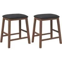 Syfax Sillas de bar con cojines 2 uds madera maciza marrón caucho