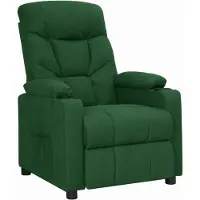 Syfax Sillón reclinable de tela verde oscuro