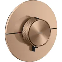 Axor ShowerSelect ID, termostato de alta capacidad, modelo empotrado, redondo, acabado en dorado cepillado