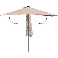 Syfax Sombrilla de jardín Taupé 294 x 150 x 224 cm Poliéster y Acero