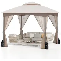 Northix Pérgola de 3x3 metros con mosquitera y bolsa de arena, resistente al agua
