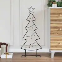 Prolenta Maison Exclusive - Árbol de Navidad metálico con base, modelo KUOPIO, 90 cm, acero, color negro