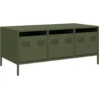 Syfax Mesa de centro acero laminado frío verde oliva 101,5x50x43,5 cm