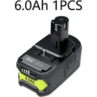 StarTech.com Batería de repuesto Ryobi One+, 18V, Li-Ion, 6Ah, color azul, compatible con modelos P104, P107, RB18L50, RB18L20, unidad individual