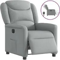Syfax Sillón reclinable eléctrico tela gris claro