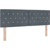 Syfax Cabecero LED con tiras LED Manual Gris oscuro 160 cm Terciopelo