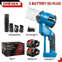 StarTech.com Soplador de aire - Soplador turbo portátil - Set con 2 baterías de 18V incluidas - Potencia: 5000 W - Alta presión - Velocidad: 38000 U/min - Motor de cepillos - Inalámbrico - Color naranja