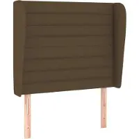 Syfax Cabecero con orejas de tela marrón oscuro 93x23x118/128 cm
