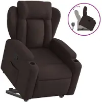 Sonstiges Sillón reclinable elevable tela marrón oscuro