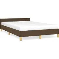 Syfax Estructura de cama sin colchón tela marrón oscuro 120x200 cm