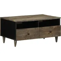 Syfax Mesa de centro madera maciza de mango gris claro 80x54x40 cm
