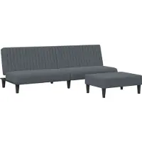 DKD Home Decor Juego de sofá de 2 piezas, color gris oscuro, tapizado en terciopelo