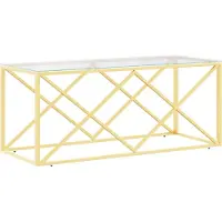 Syfax Mesa de centro acero inoxidable y vidrio 110x45x45 cm