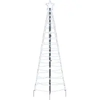 Syfax Árbol de Navidad LED 250 cm 390 LED Blanco Frío Acero