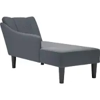 Syfax Chaise longue con reposabrazos derecho terciopelo gris claro