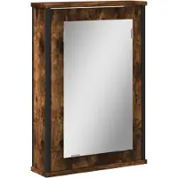 Syfax Armario con espejo baño madera roble ahumado 42x12x60 cm