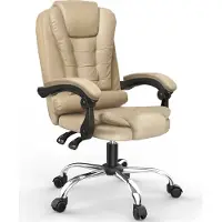 Bigzzia Silla de oficina ergonómica - Silla de escritorio con respaldo alto y altura ajustable - Silla giratoria de cuero sintético (PU) - Silla reclinable para oficina - Ideal para el hogar