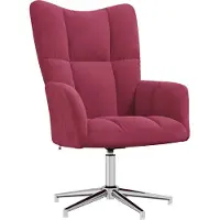 Syfax Sillón de relax de terciopelo rojo vino tinto