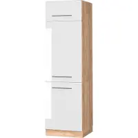 Vicco Armario para frigorífico empotrado Fame-Line Blanco alto brillo 60 cm, Model 38407