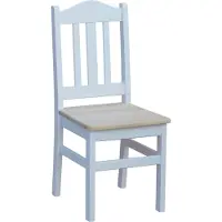 Koma Tools Silla de comedor, pino macizo, blanco/sin tratar, altura 96 cm
