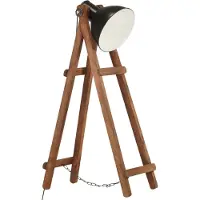 Syfax Lámpara de pie de madera maciza de mango negro E27