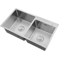 OEM Fregadero de cocina, doble seno, diseño resistente a la corrosión, color plateado