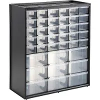 Stanley Caja de almacenamiento , modelo 1-93-981, con 39 compartimentos, fabricada en polipropileno, dimensiones: 445 mm x 35 cm x 33 cm, capacidad: 7 litros