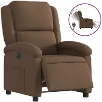 Syfax Sillón reclinable eléctrico de tela marrón