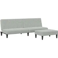 DKD Home Decor Juego de sofá de 2 piezas, color gris claro, tapizado en terciopelo