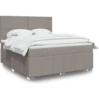 Prolenta Maison Exclusive: Base de cama con somier y colchón, color taupe, 180x200 cm, tapizado en tela