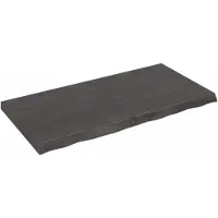 Syfax Encimera de baño madera tratada marrón oscuro 120x60x(2-6) cm