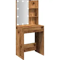Syfax Tocador con luces LED madera envejecida 60x40x140 cm