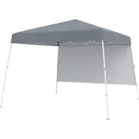 Costway , pabellón pop-up de 3x3 metros, toldo con una pared lateral, mochila portátil y 4 anclajes para el suelo, tienda de jardín impermeable, protección solar, ideal para fiestas, color gris