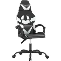 Syfax Silla gaming cuero sintético negro y blanco