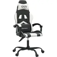 Syfax Silla gaming cuero sintético negro y blanco