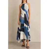 Reiss Stripe Maxi Occasion Dress Blue Talla: 4 | Vestidos Maxi Outlet | Mujer | Azul