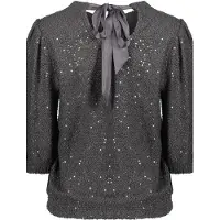 Geisha Top Pailette Anthracite Talla: XS | Manga Larga Outlet | Mujer
