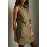 Reiss Utility Linen Dress Khaki Talla: 6 | Blusón Outlet | Mujer | Blanco